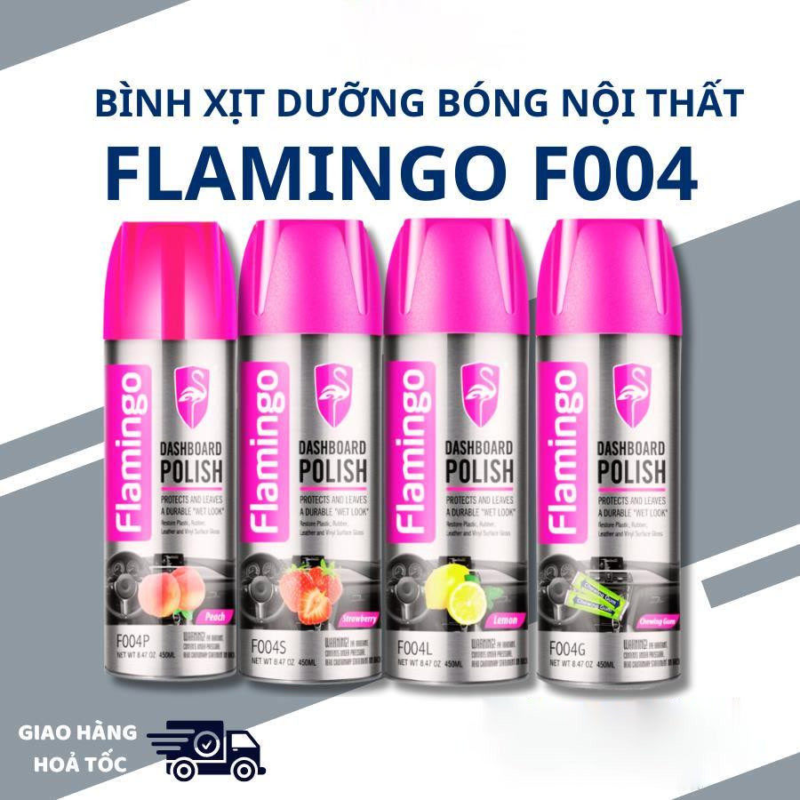 Bình xịt dưỡng bóng nội thất ô tô FLamingo F004 hương nhài, hương đào, cà phê