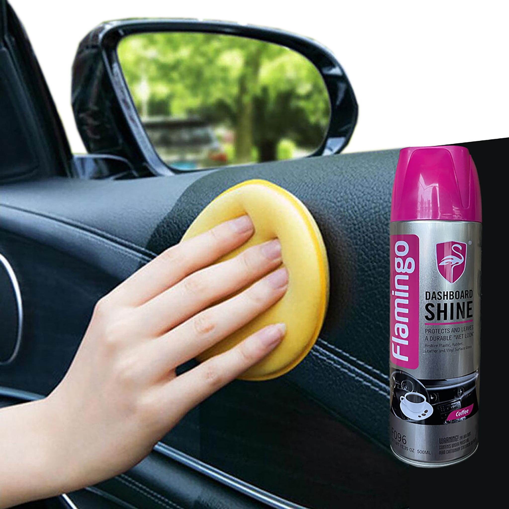 Bình Xịt Dưỡng Bóng Nội Thất Ô Tô Vị Cafe - Flamingo F096