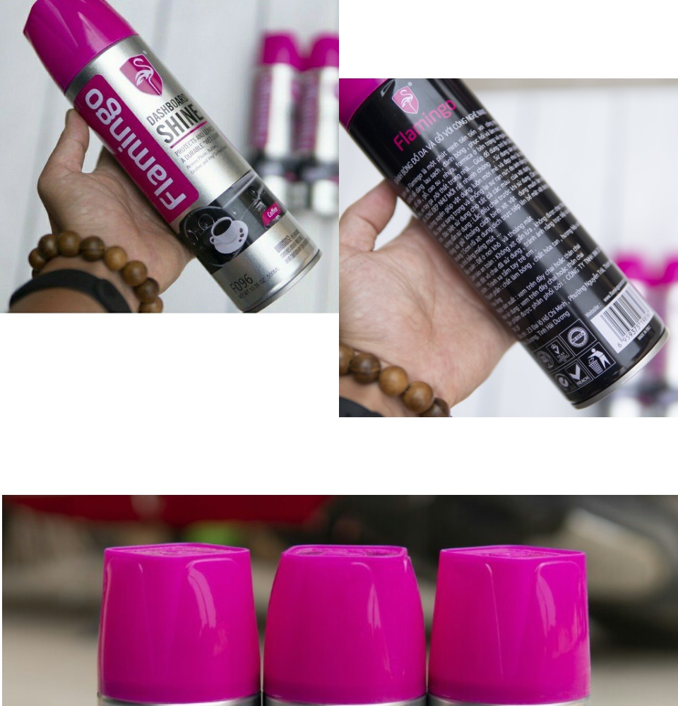 Bình Xịt Dưỡng Bóng Nội Thất Ô Tô Vị Cafe - Flamingo F096