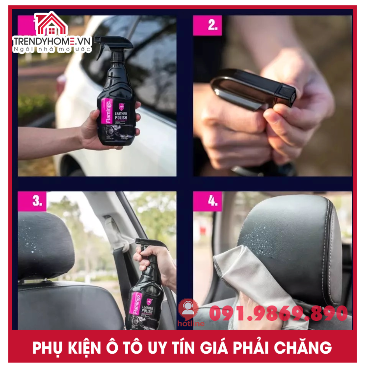 Chai dưỡng nội thất đồ da nội thất xe hơi Flamingo F029 hàng chính hãng chất lượng | Trendyhome