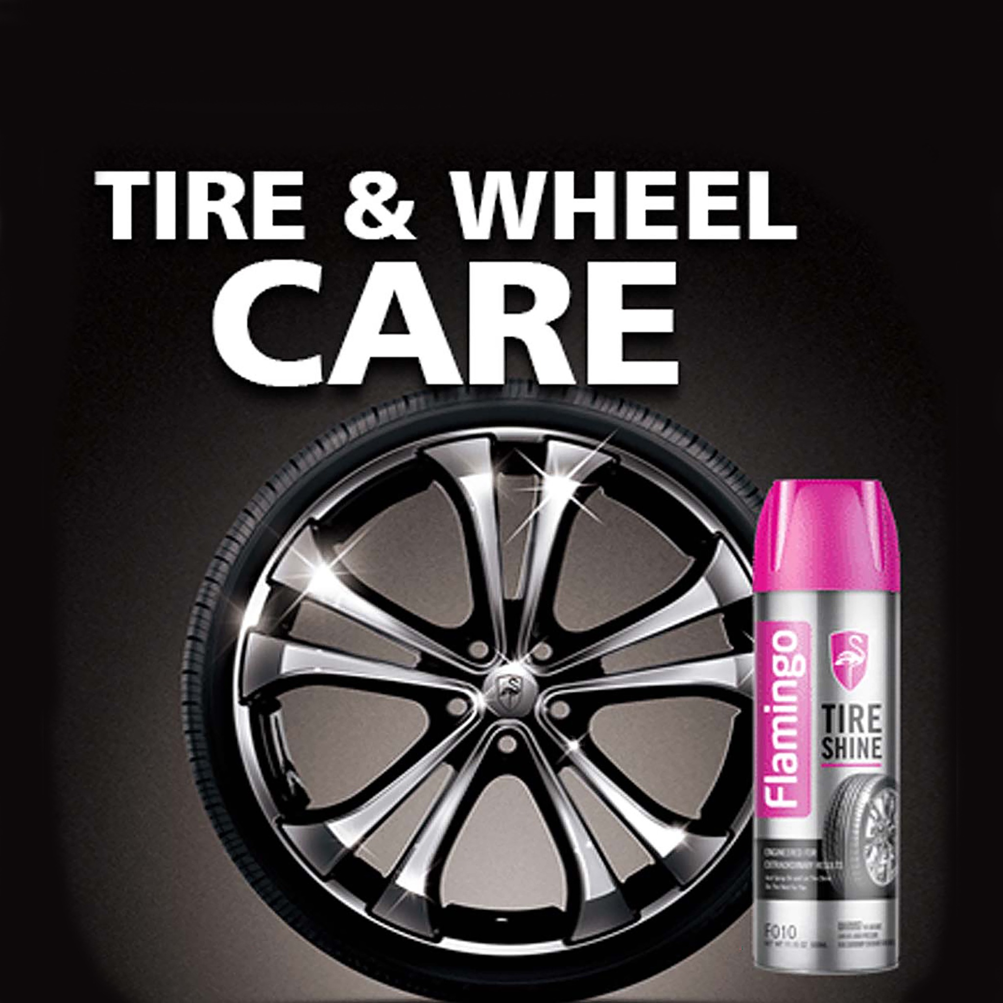 Chai Xịt Bóng Lốp Xe Phục Hồi Và Làm Sáng Lốp Xe Ô Tô Thương Hiệu Flamingo Tire Shine F010