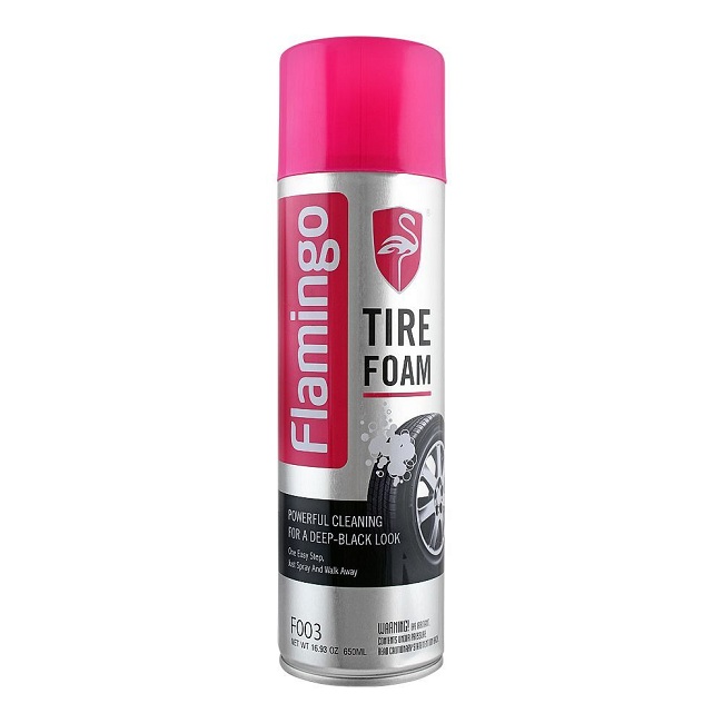 Chai Xịt Bọt Bóng Lốp Xe vệ sinh lốp Flamingo Tire Foam ( F003 ) 650ml
