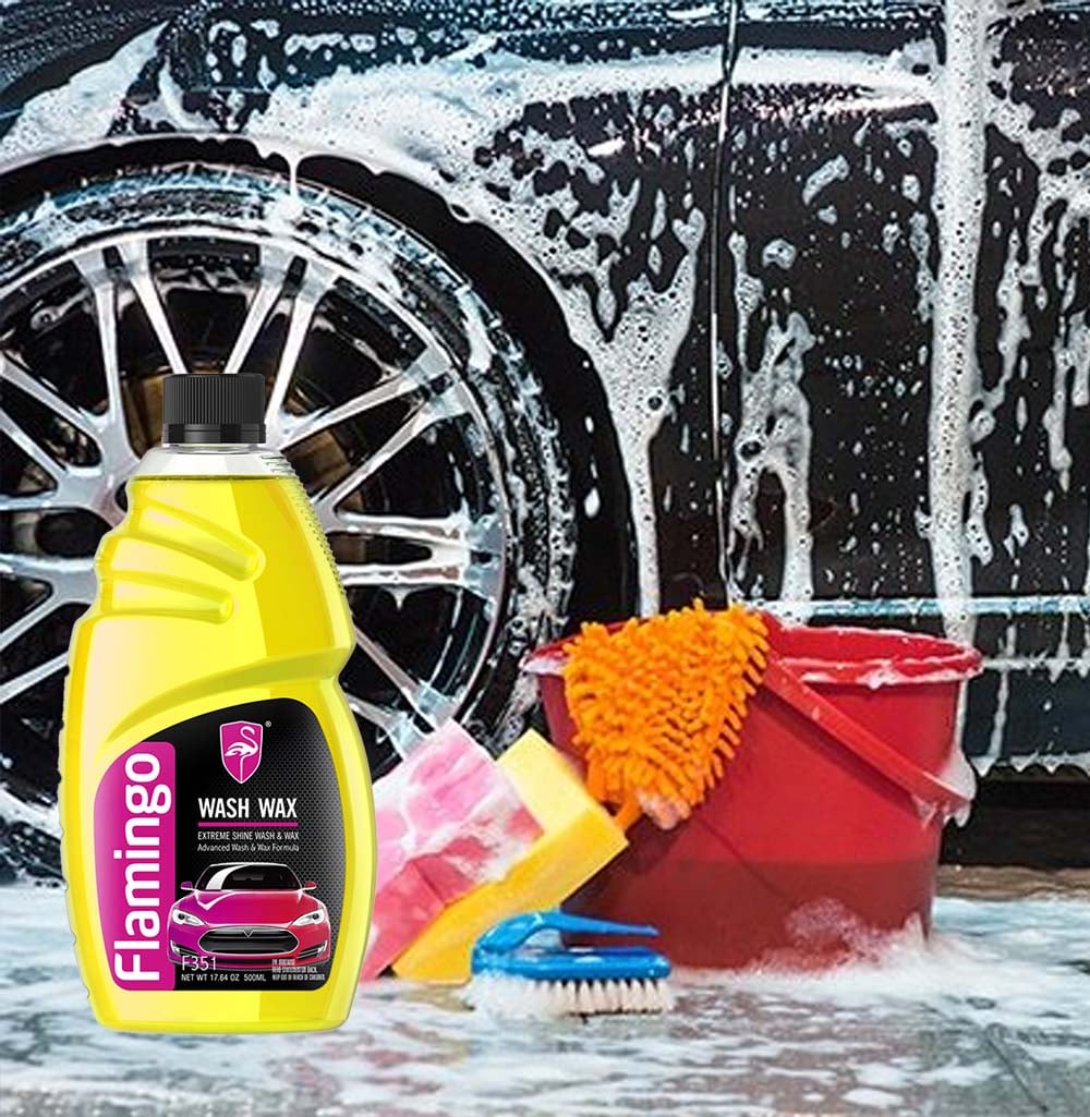 Nước rửa xe đậm đặc ô tô Flamingo F351 500ml Xà bông rửa xe siêu đậm đặc, siêu sạch nước rửa xe bọt tuyết
