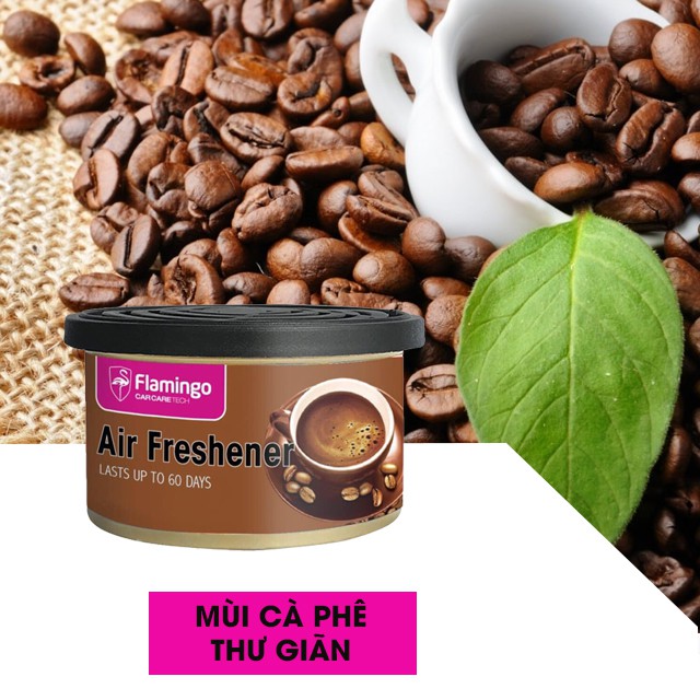 Sáp Thơm Ô Tô Flamingo F102 trọng lượng 50g hương thơm dịu mát mùi vanilla, hương nhài, hương hoa hồng, cafe, táo xanh, chanh.. thơm mát