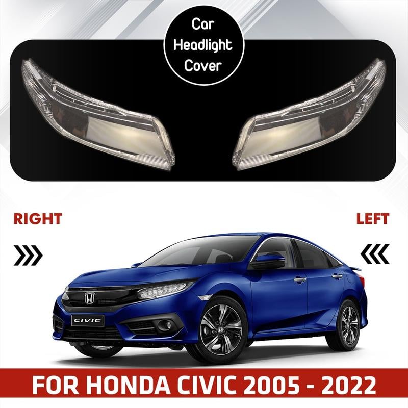 Vỏ đèn pha Honda Civic, với nhựa trong suốt, bề mặt nhựa trong suốt được phủ gốm sứ chất lượng cao, chống mài mòn, chống lão hóa, bền