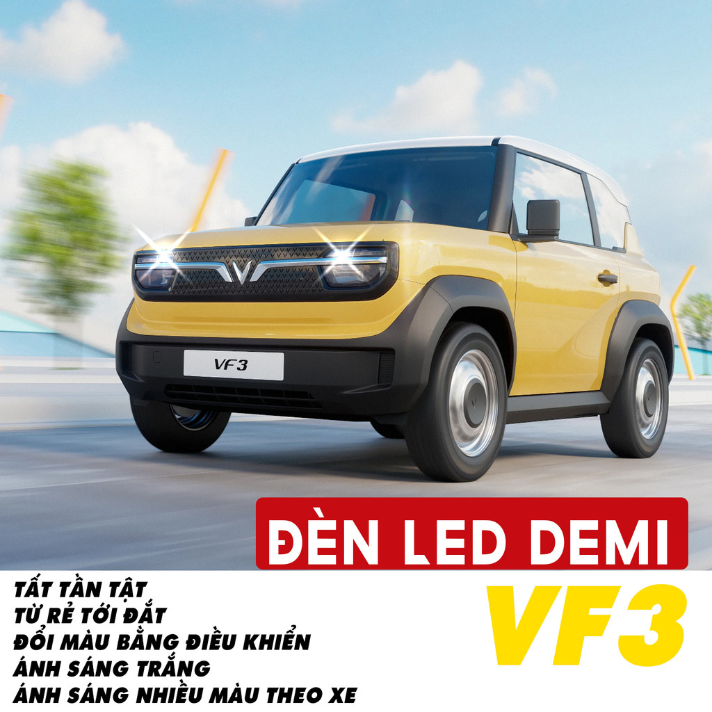 1 cặp (2 CHIẾC) VF3 Bóng Đèn Led Demi T10/W5W - Trắng/Xanh băng/Đỏ/Vàng/Hồng/Xanh chanh