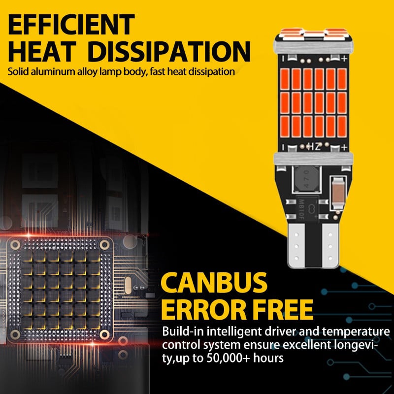 2 bóng đèn VF5 Plus Bóng đèn phanh LED T15 / W16W - Đỏ TUFFOO