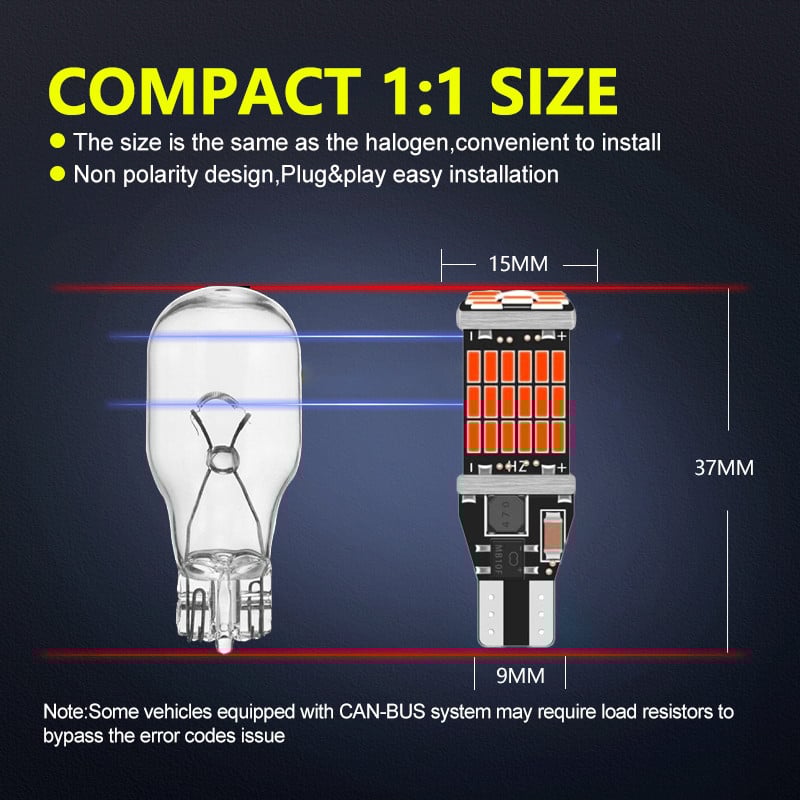 2 bóng đèn VF5 Plus Bóng đèn phanh LED T15 / W16W - Đỏ TUFFOO