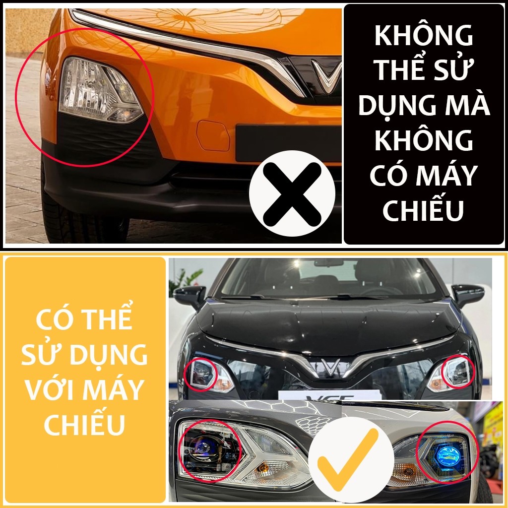 2 cái bóng đèn LED pha/cos chuyên dụng choVF5/VF5 Plus Plug H7, công suất 90W/bóng，Trắng 6000K.