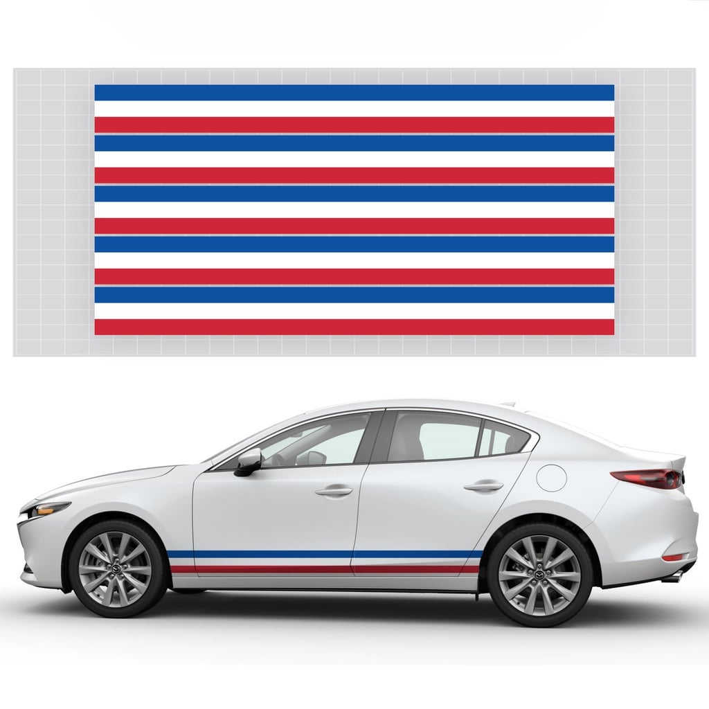 3 mét Decal Tem Sườn Xe Ô Tô chọn mẫu Mẫu Cờ Đức, Pháp, Italy, Performance, Decal Dán Sườn Xe Ô Tô Đẹp Nhất