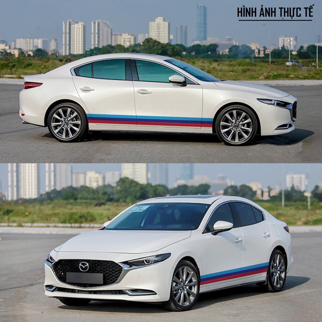 3 mét Decal Tem Sườn Xe Ô Tô chọn mẫu Mẫu Cờ Đức, Pháp, Italy, Performance, Decal Dán Sườn Xe Ô Tô Đẹp Nhất