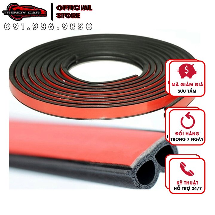 8met Gioăng cao su chống ồn chữ B cho ô tô | Ron cao su chữ B cách âm chống ồn cho xe hơi