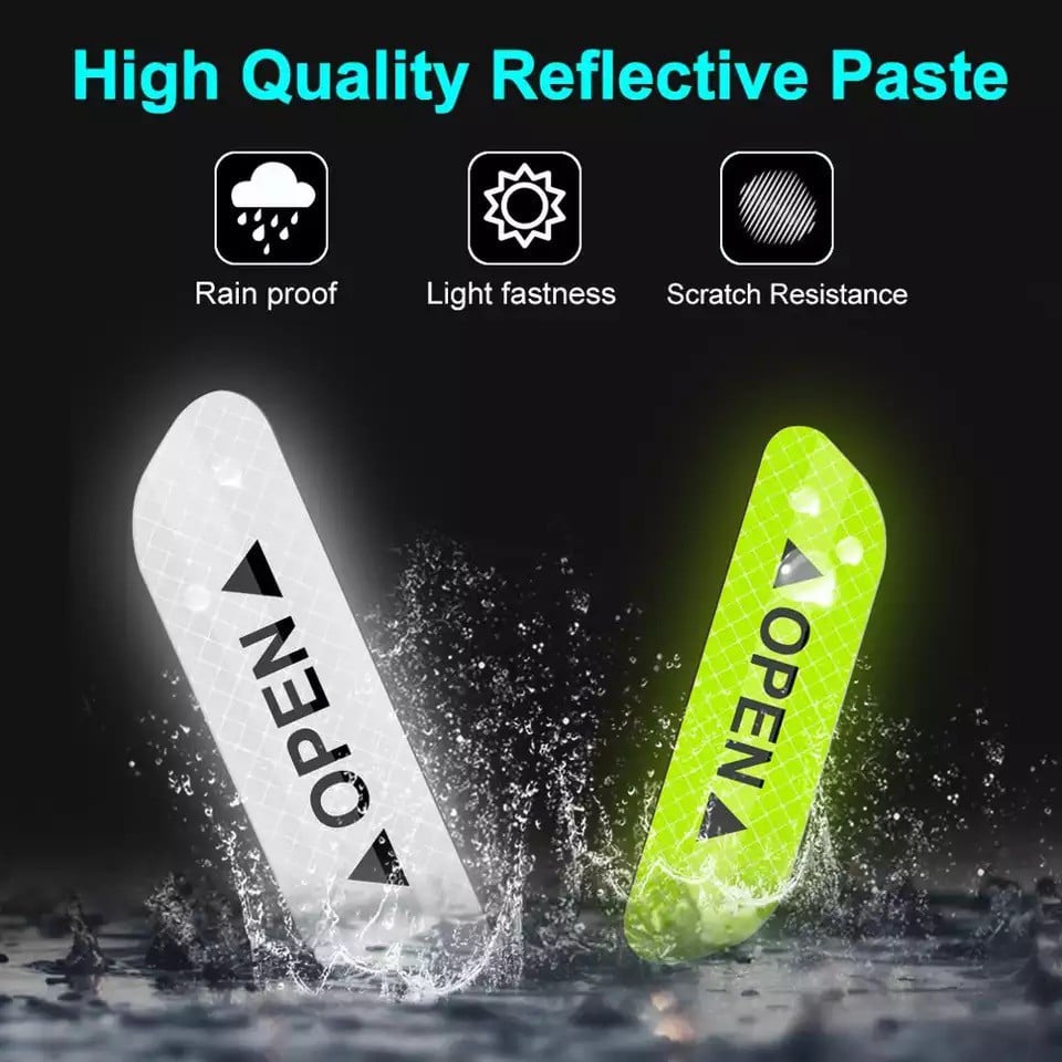 Bộ 4 decal dán phản quang trang trí ô tô OPEN cánh cửa xe ô tô - Phản Quang báo hiệu cửa xe đang mở loại tốt nhiều màu