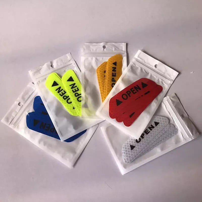 Bộ 4 decal dán phản quang trang trí ô tô OPEN cánh cửa xe ô tô - Phản Quang báo hiệu cửa xe đang mở loại tốt nhiều màu