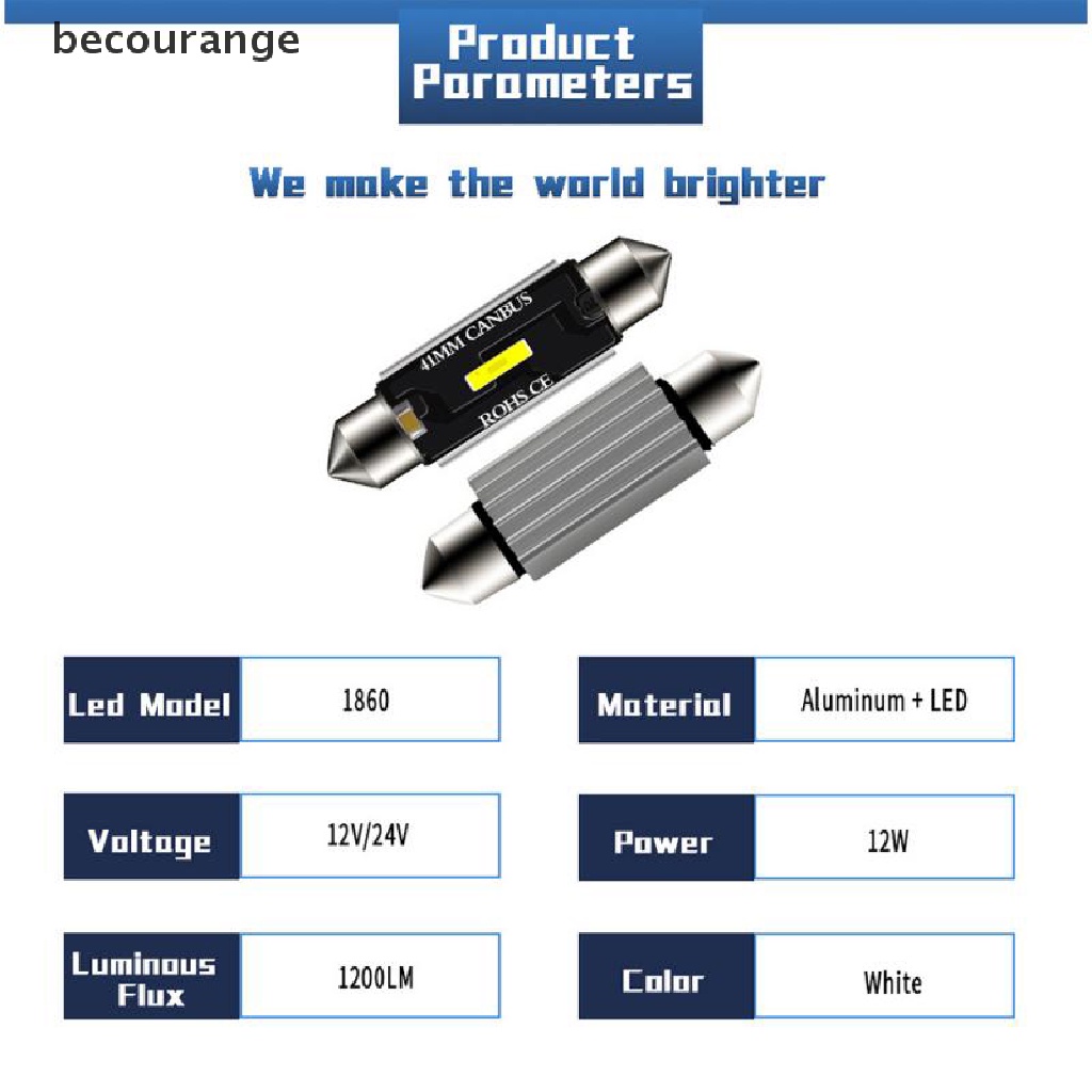 Bóng Đèn LED Gắn Trần Xe Hơi Siêu Sáng 31mm 36mm 39mm 41mm 41mm C5W