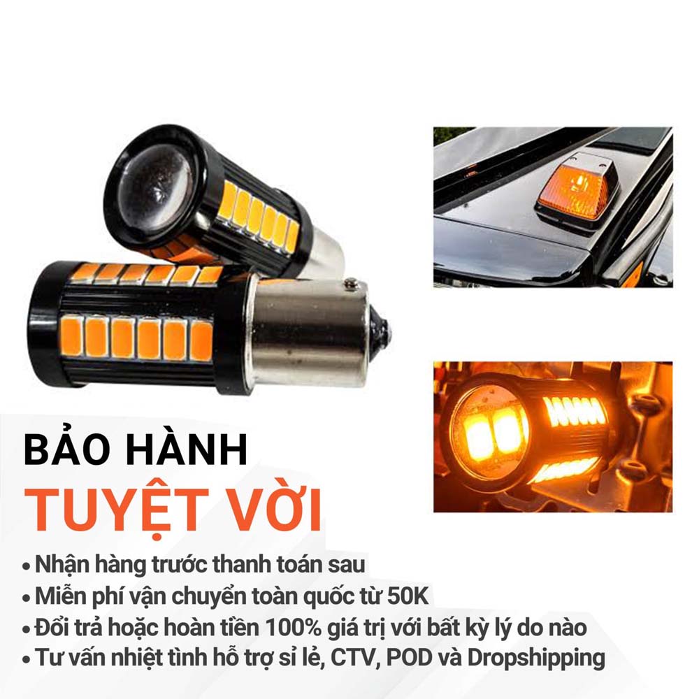 Bóng đèn led hậu 1157 Chipset 33 Bóng led có thấu kính hội tụ thế hệ mới cao cấp siêu sáng