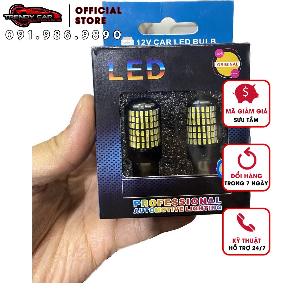 Bóng Đèn LED Siêu Sáng 12v T20 144 mắt led S25 1156 Ba15S P21W Cho Xe Hơi Bay15D Bau15S Py21W T20 7440 W21W W21 / T25