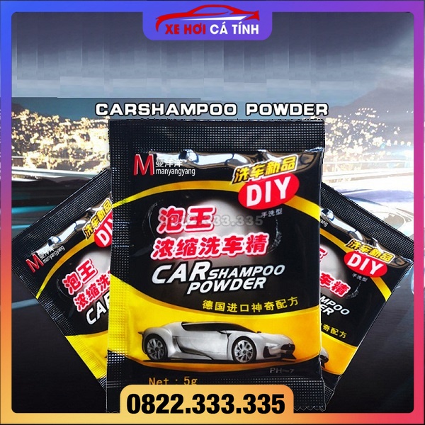 Bột rửa xe Ô Tô Car Shampoo Powder, tẩy rửa sạch sẽ, an toàn cho sơn xe bột rửa xe không chạm công thức tạo bọt từ Đức