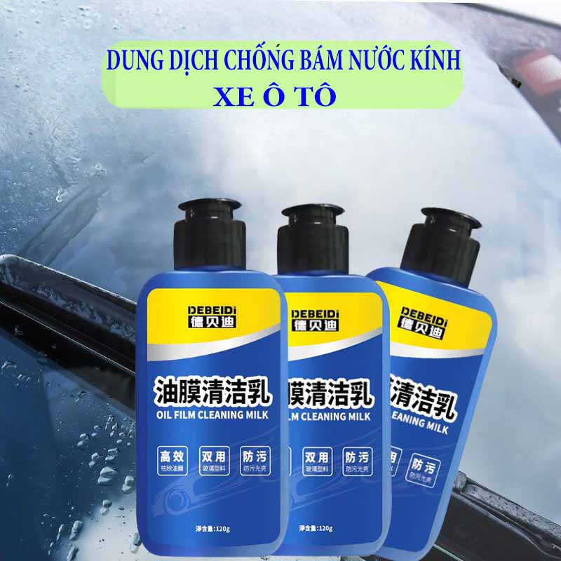Chai kem chống bám nước trên kính xe, Dung dịch rửa kính xe ô tô, chai vệ sinh kính xe hơi chống bám dầu, nước mưa,
