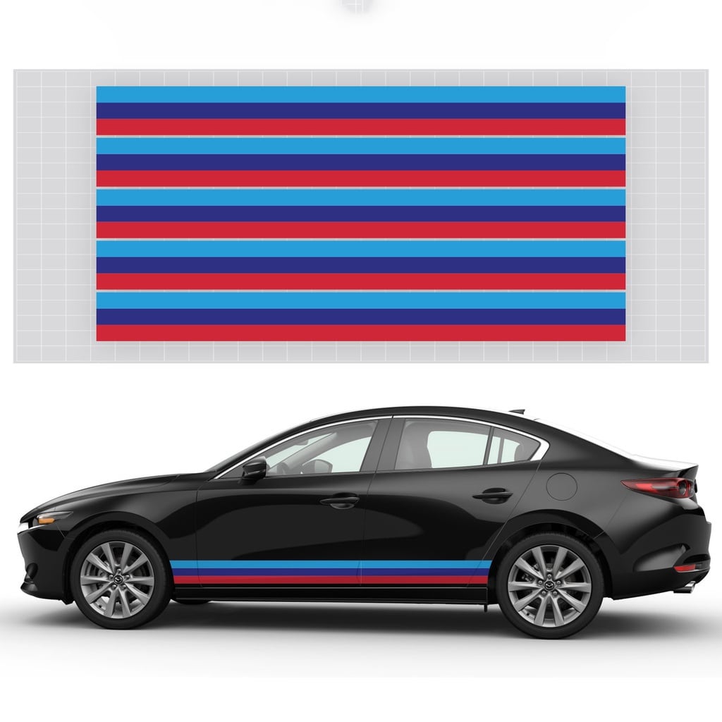 Combo 3 mét Decal Tem Sườn Xe Ô Tô chọn mẫu Mẫu Cờ Đức, Pháp, Italy, Performance, Decal Dán Sườn Xe Ô Tô Đẹp Nhất