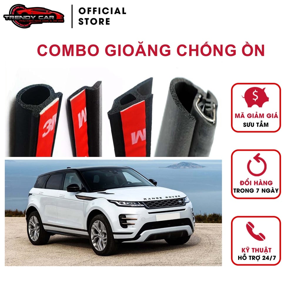 Combo Gioăng cao su chống ồn đầy đủ cho xe hơi dòng SUV (Gioăng D, P, Z, B lõi thép) Loại cách âm chống ồn xe hơi xịn