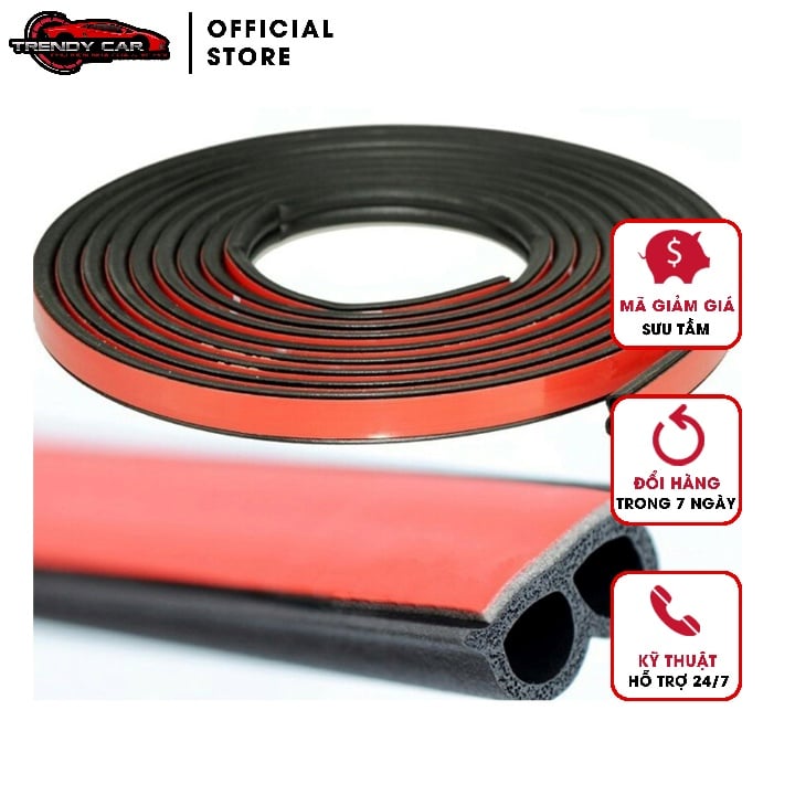 Cuộn 3 m Gioăng cao su chống ồn chữ B cho ô tô | Ron cao su chữ B cách âm chống ồn cho xe hơi