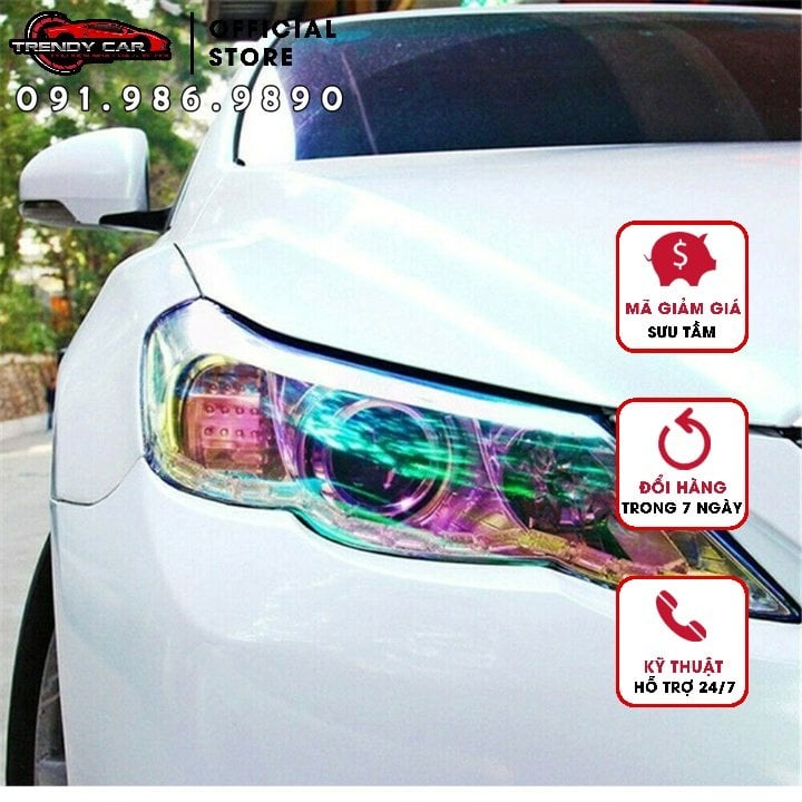 Decal Đổi Màu ngọc trai trang trí cho Đèn Pha Xe Hơi loại cao cấp Trang trí ô tô