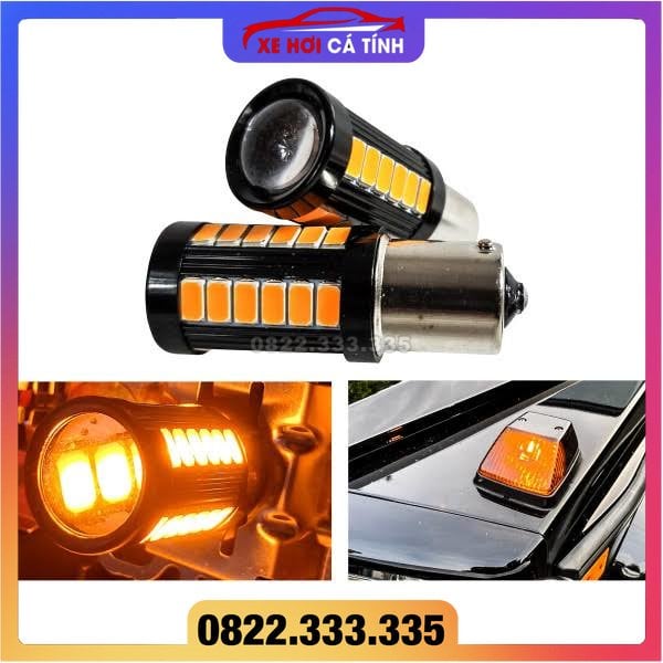 Đèn 33 mắt LED 12v-80v xi nhan, phanh, đèn lùi xe chân 1156 1157 7443, 3157 BA15S, P21W, BAU15S, PY21W, T20, T25