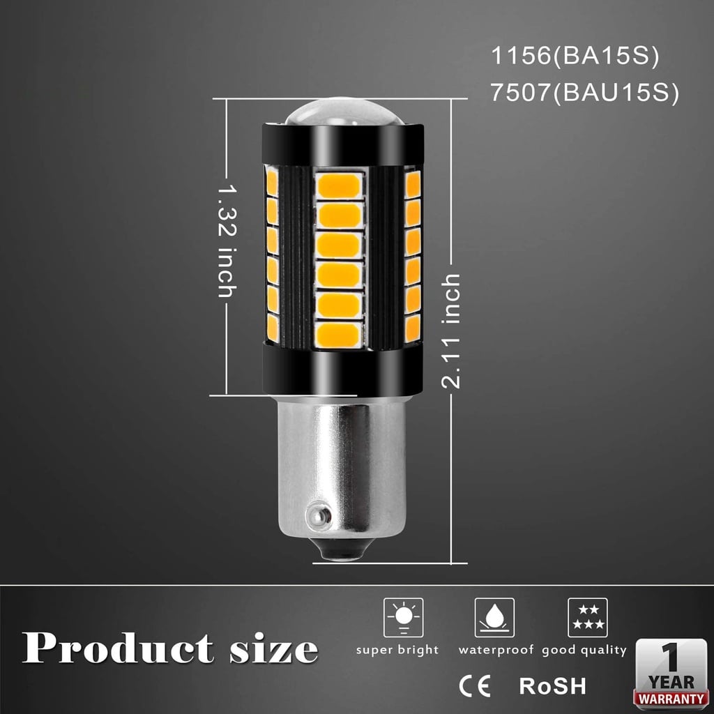 Đèn 33 mắt LED 12v-80v xi nhan, phanh, đèn lùi xe chân 1156 1157 7443, 3157 BA15S, P21W, BAU15S, PY21W, T20, T25