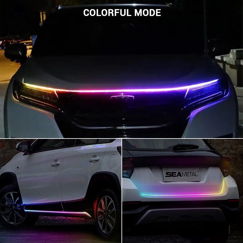 Đèn LED 12V dài 180CM Gắn nắp capo với đèn Led trang trí nhiều màu có điều khiển rời nhiều phong cách trẻ trung