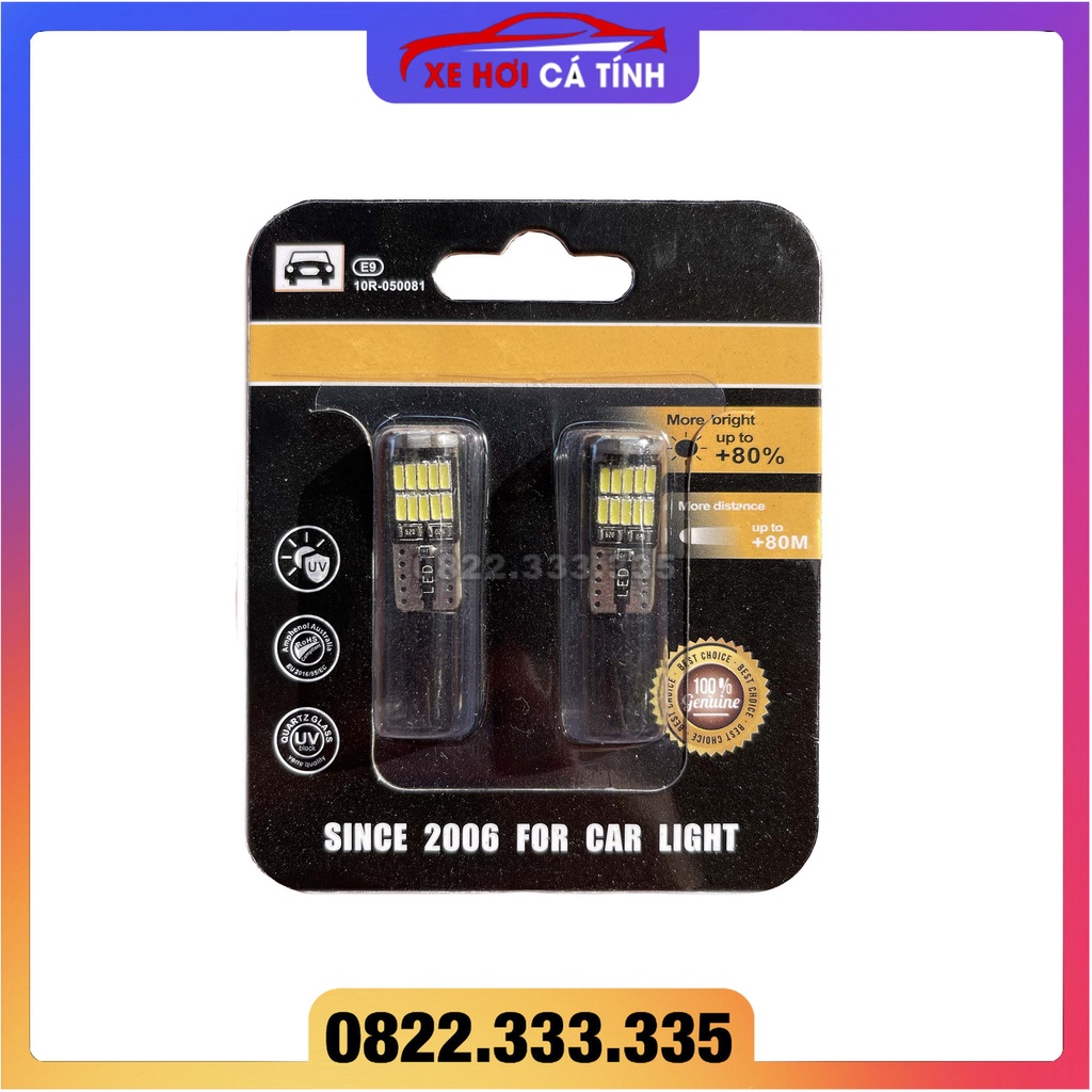 Đèn Led Canbus T10 6000k Ánh Sáng Trắng Thay thế và Trang Trí Nội Thất Xe Hơi