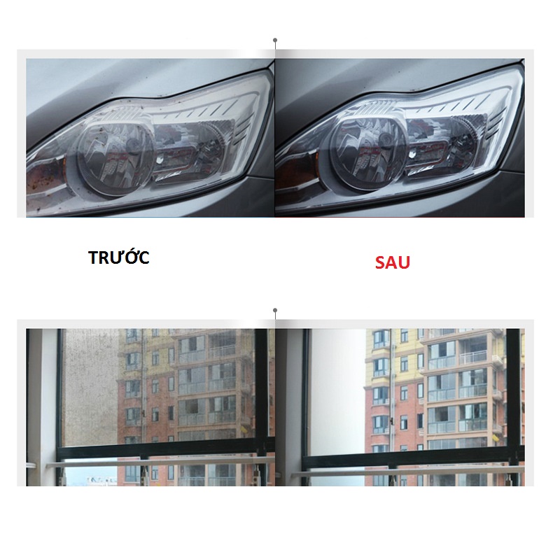Dung dịch tẩy ố mốc kính nhà tắm, chất vệ sinh làm sạch căn canxi trên kính, v-vaxy làm sạch kính xe ô tô