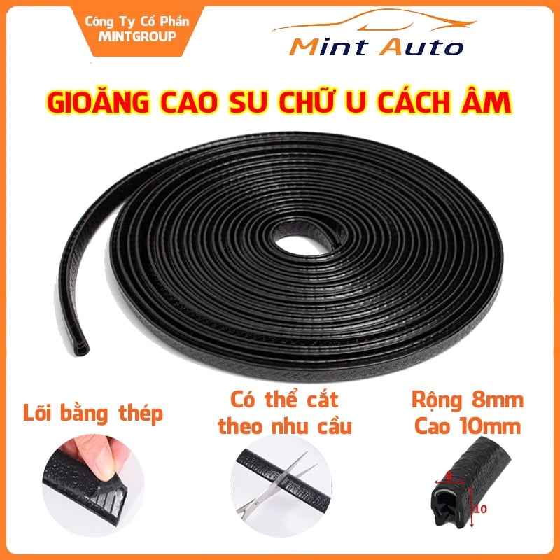 [⚡FLASH SALE⚡] Gioăng cao su chữ U cách âm chống ồn cao cấp, cách âm nẹp viền cửa lõi thép chống va đập, cách âm, chống