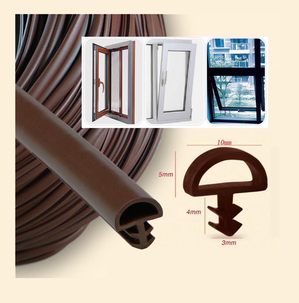 Gioăng cao su làm khít cánh cửa dạng gài cao su siêu bền, cuộn Gioăng cây thông dài 5 mét cài khe cửa cách âm chống ồn ngăn bụi