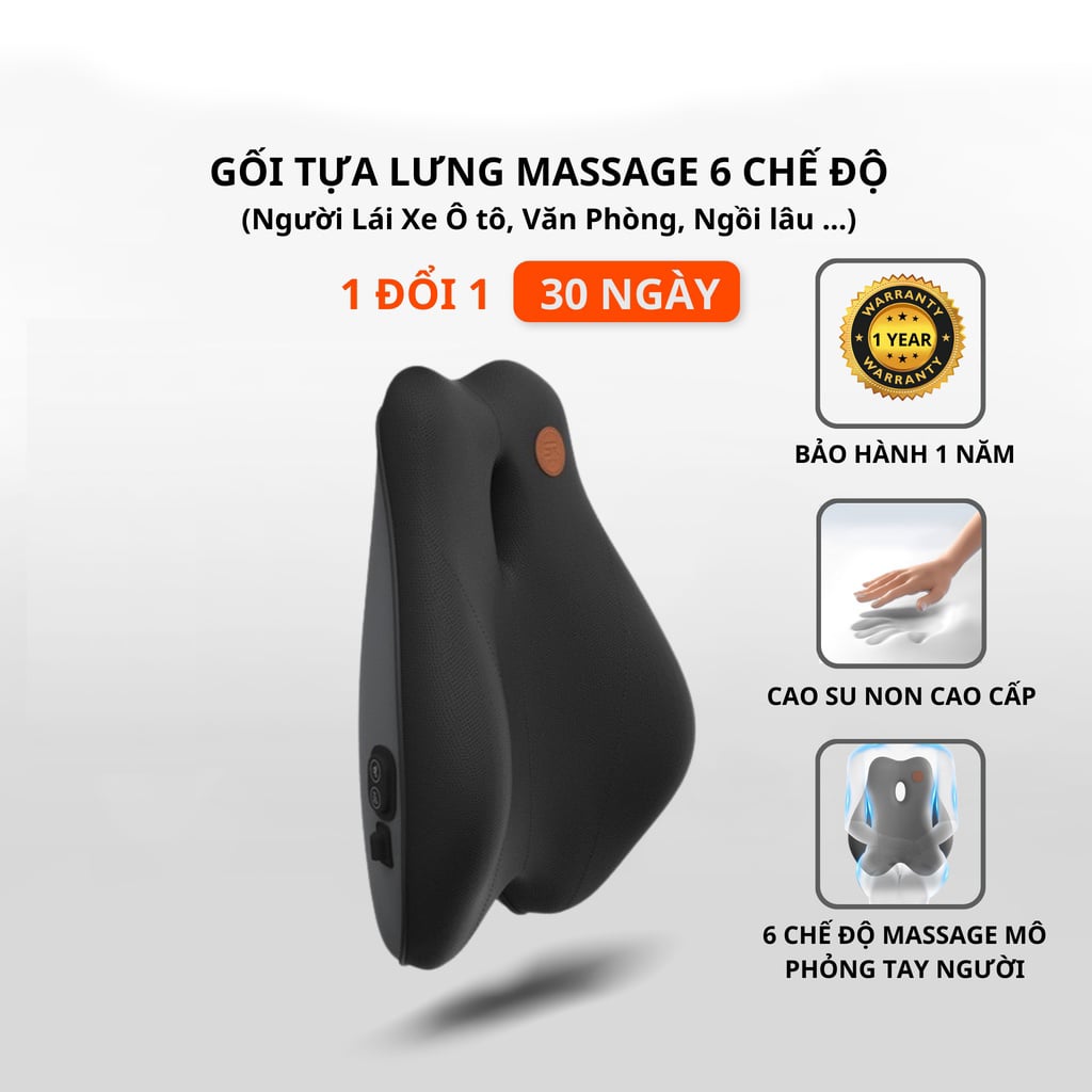 Gối và Đệm ghế xe ô tô Tích hợp Máy Massage Lưng Cổ