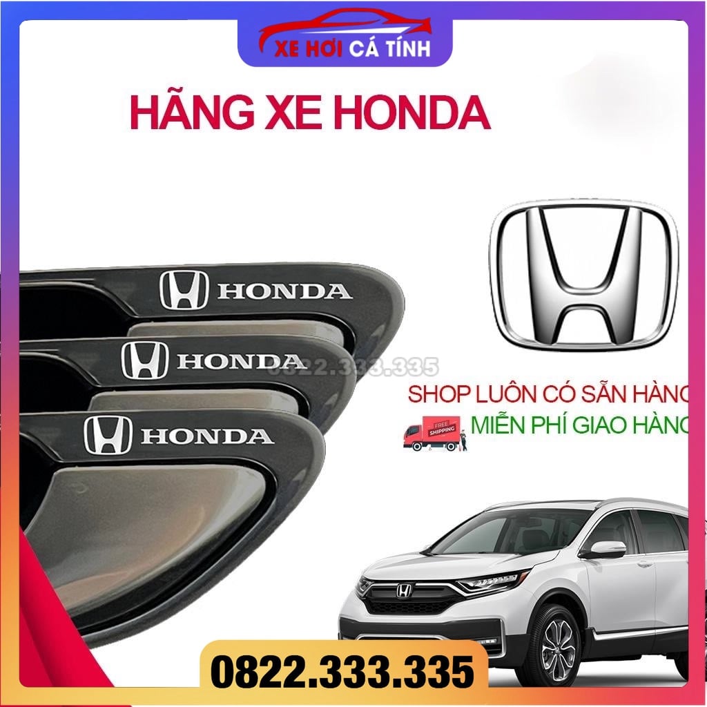 [HONDA] Miếng decal dán trang trí xe ô tô đẹp, tem kim loại chìm in logo hãng xe Honda Brio, City, Civic, CR-V, HR-V