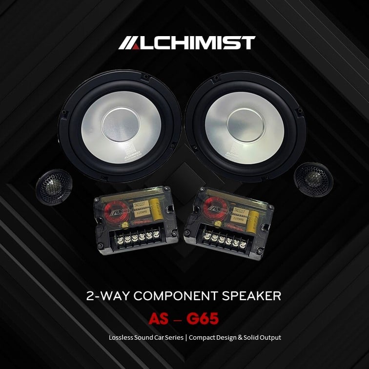 Loa  2-Way Alchimist AS-G65 Component Speaker Màng Nhôm Trắng Sang Trọng, Công Suất 130W Mạnh Mẽ