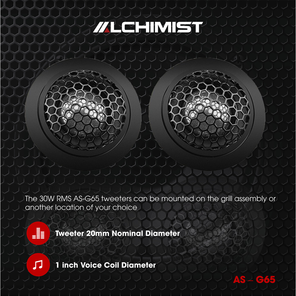 Loa  2-Way Alchimist AS-G65 Component Speaker Màng Nhôm Trắng Sang Trọng, Công Suất 130W Mạnh Mẽ
