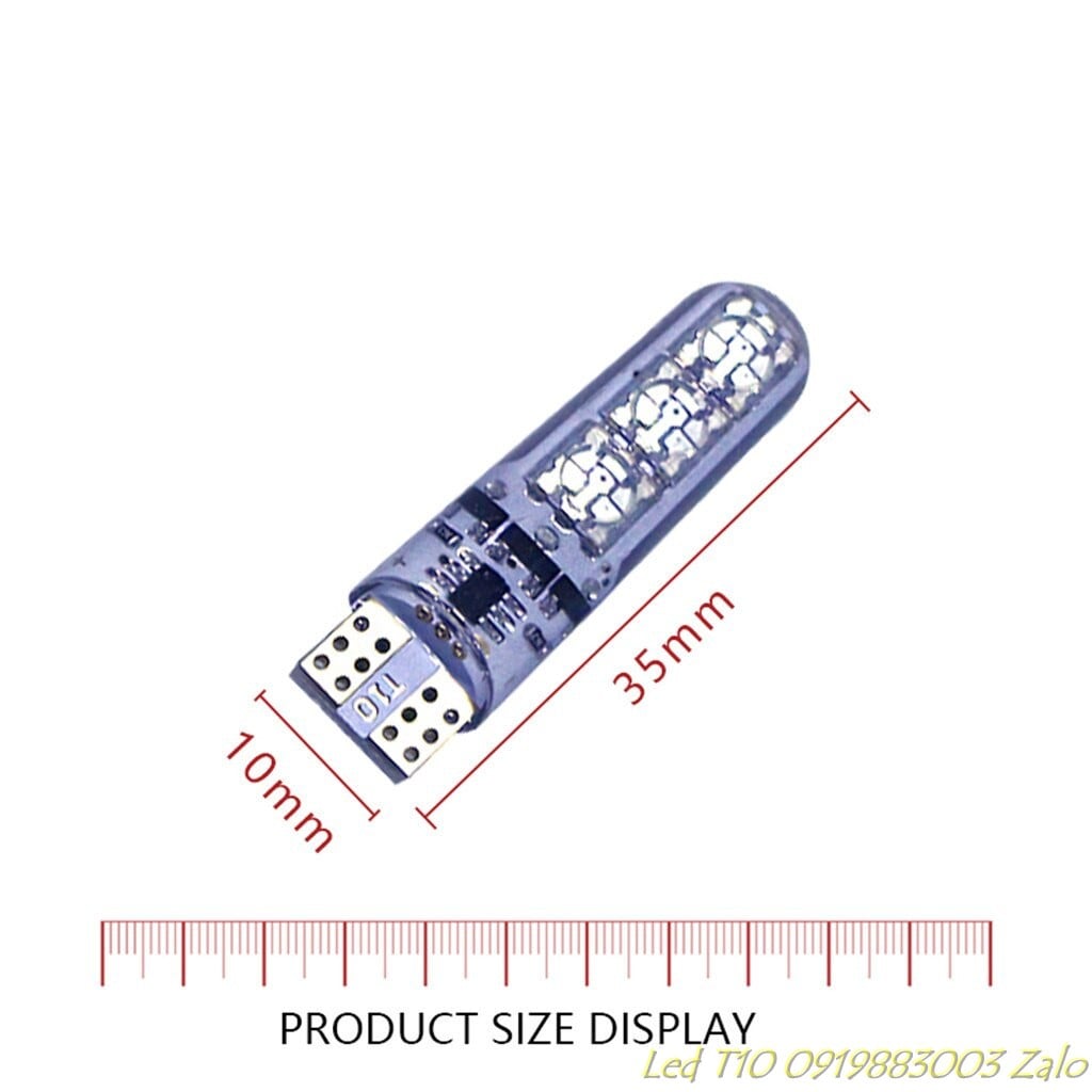 <NEWTREND> Bộ 2 đèn Led T10 RGB 16 màu kèm Remote điều khiển 6 SMD 5050 lắp đèn led demi,biển số, cốp sau