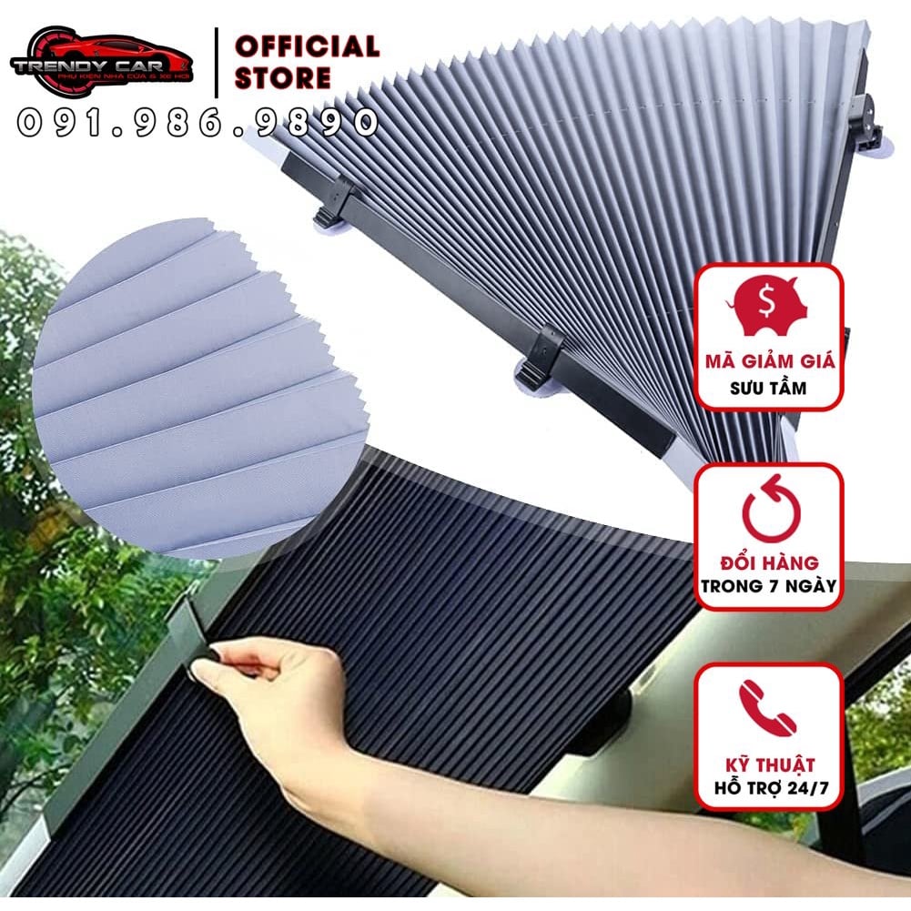 Rèm chắn nắng cho Ô tô Rèm Chắn Nắng Kính Lái Ô Tô Thông Minh | Dạng mành rèm nguyên chiếc | Chất liệu phản quang