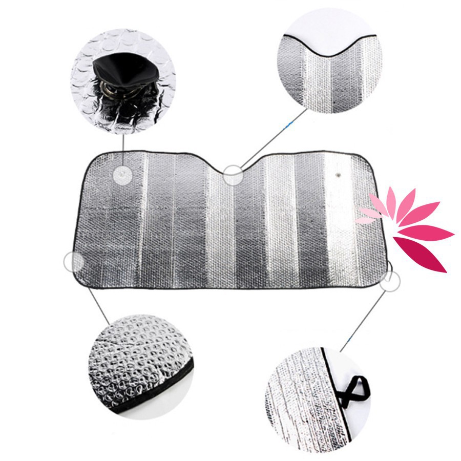 Rèm chắn nắng kính lái cho Ô tô Tấm chắn nắng phản quang , chống nắng kính lái ô tô xốp bạc gắn trong