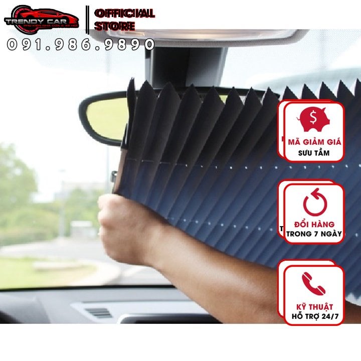 Rèm chắn nắng rèm che nắng ô tô thông minh | Rèm chắn nắng dạng mành phản quang chống sáng trendyhome car care