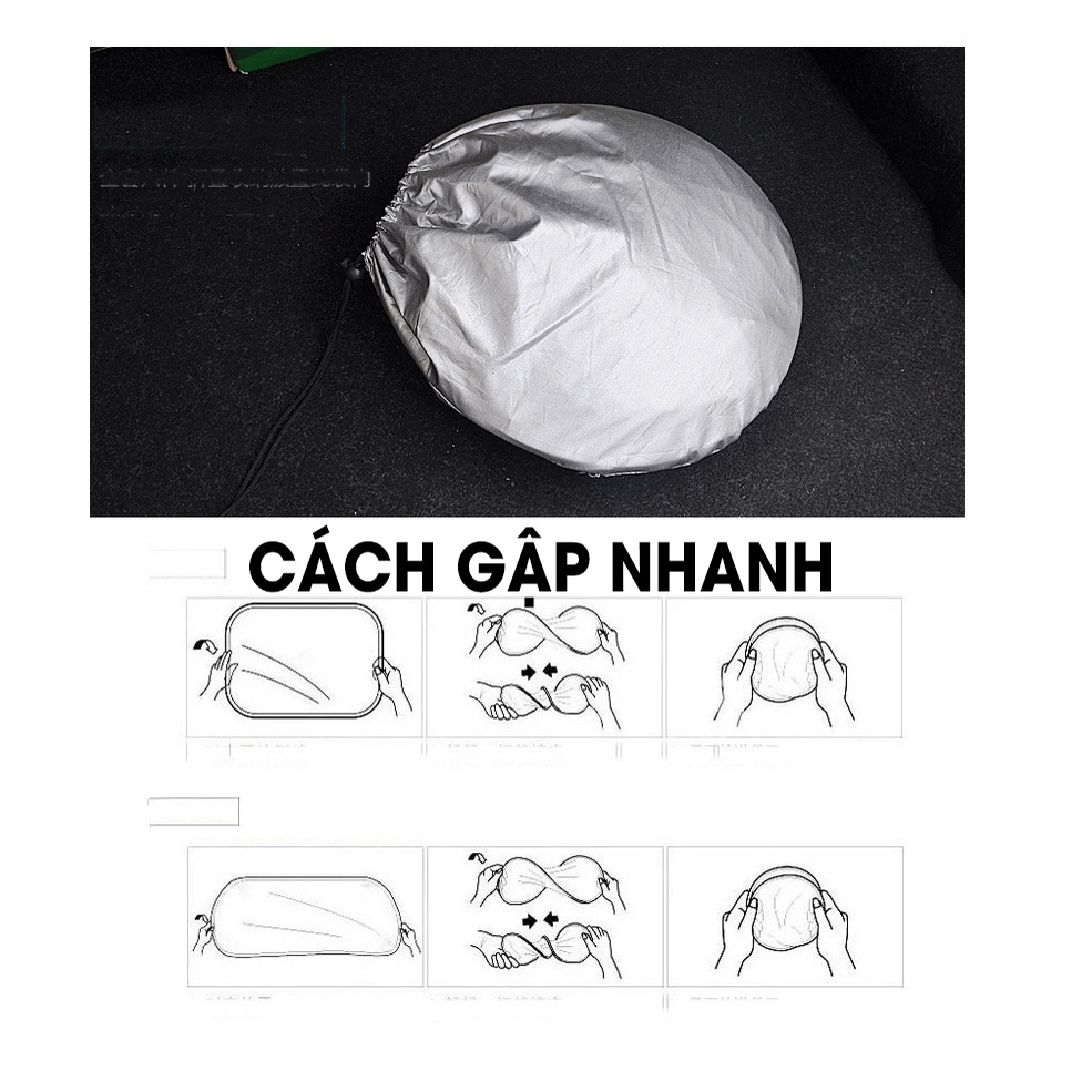 tấm chắn nắng oto xe hơi bộ 6 tấm vải tráng bạc phản sáng hiệu quả bền bỉ dễ gấp gọn