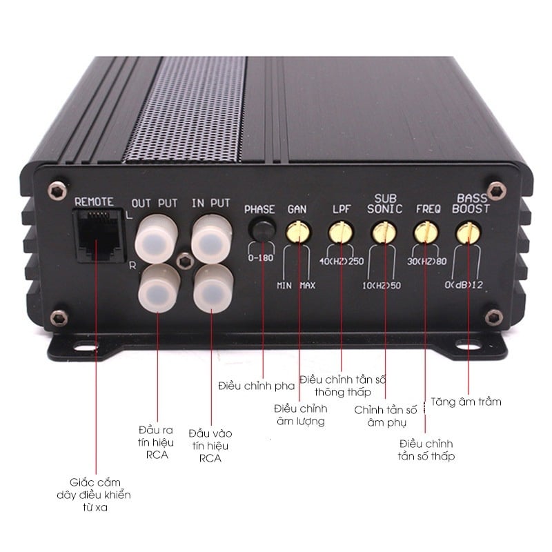 DSP 600W Cho Sub Hơi Bộ Khuếch Đại Âm Thanh Ô Tô Kênh Đơn chuyên dụng cho loa sub hơi công suất 600W Kuerl K-600.1D