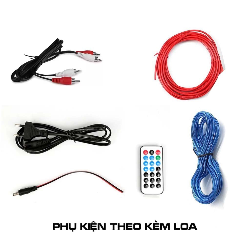 Loa Sub Siêu trầm gầm ghế Ô tô có Bluetooth K-C8 điện 12V và 24V tích hợp loa treble và biến tần trong loa sub