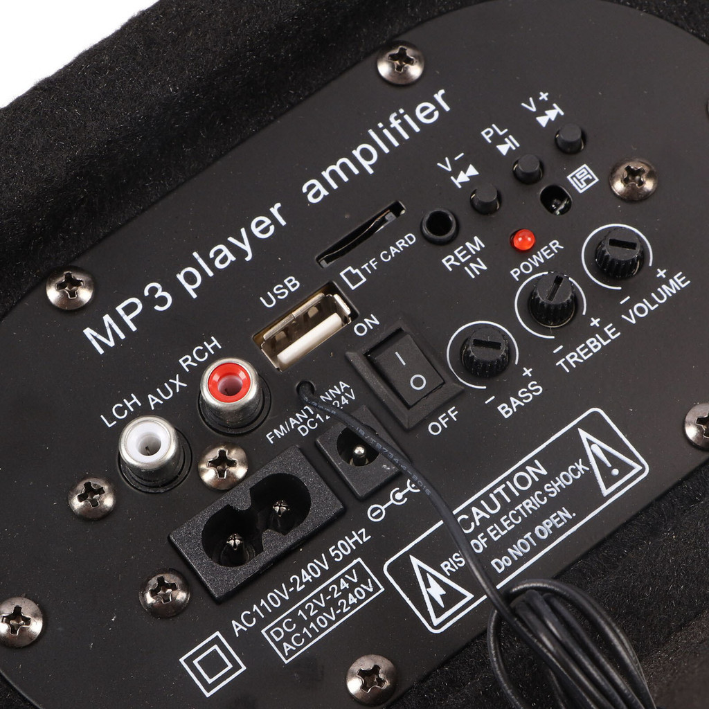 Loa Sub Siêu trầm gầm ghế Ô tô có Bluetooth K-C8 điện 12V và 24V tích hợp loa treble và biến tần trong loa sub