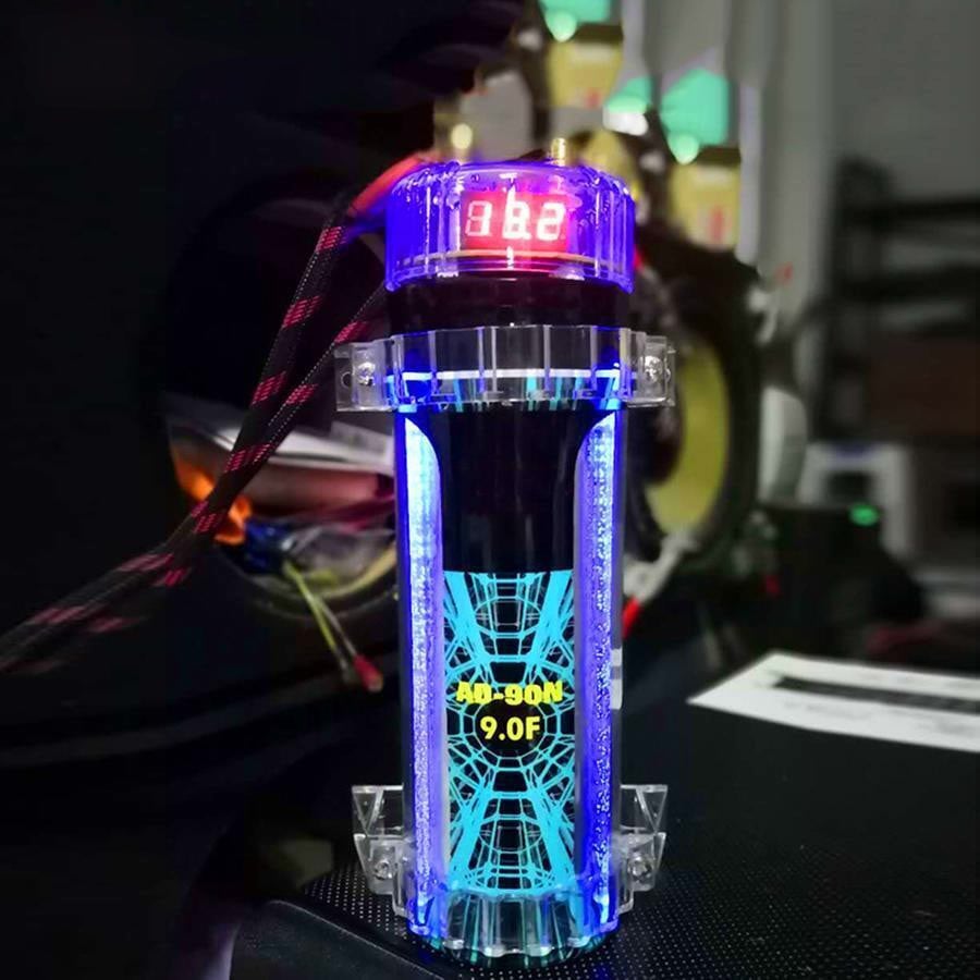 Tụ điện âm thanh kỹ thuật số 9.0 Farads cho âm thanh xe hơi KUERL công suất 10000 W có hiển thị điện áp