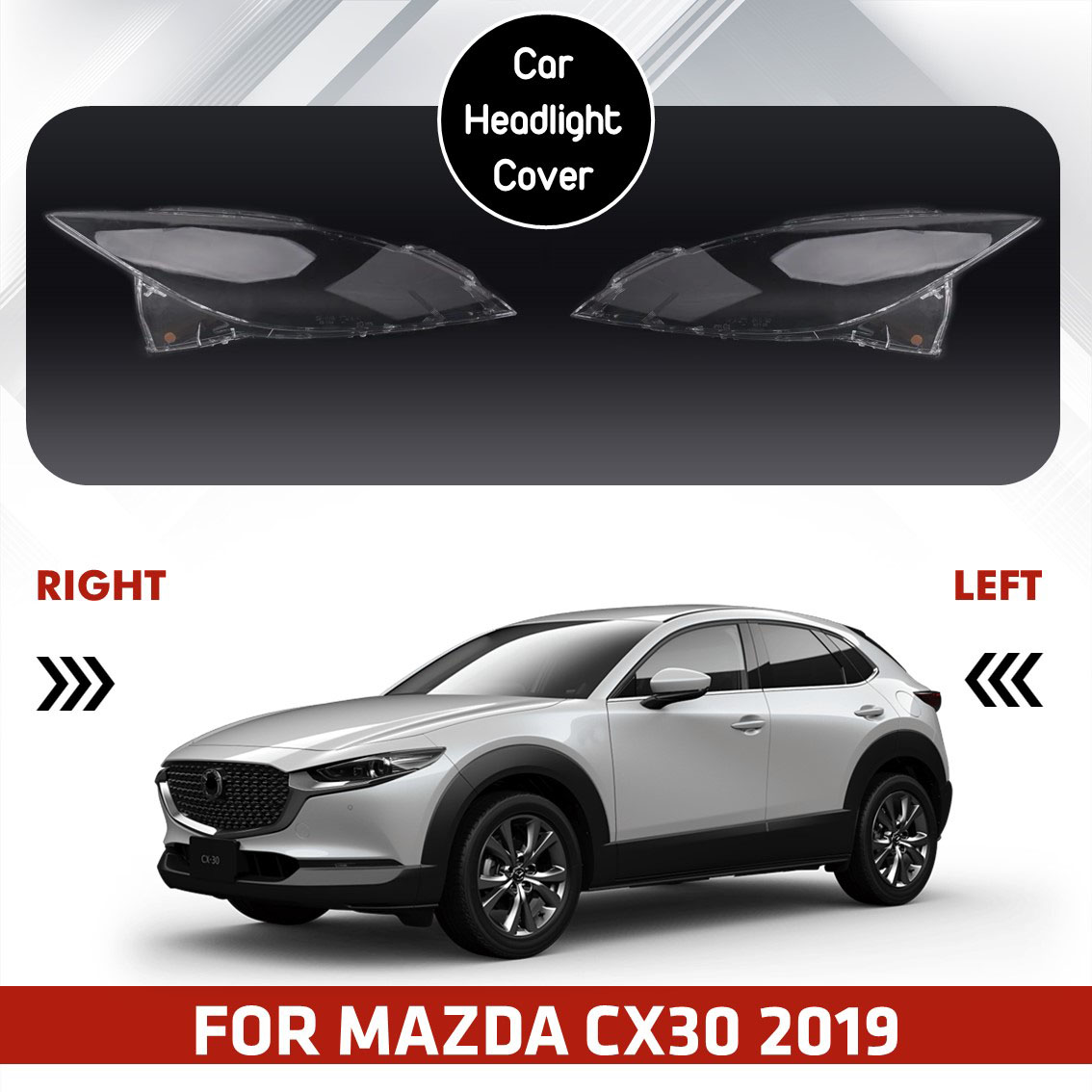 Vỏ đèn pha Mazda CX30, chất liệu nhựa trong suốt, dành cho MazdaCX30, sản phẩm chất lượng cao, có lớp phủ đặc biệt bằng gốm cao cấp, cung cấp khả năng chống mài mòn và lão hóa đặc biệt, đồng thời đảm bảo độ bền lâu dài.