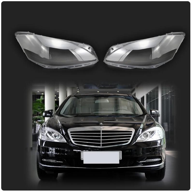 Vỏ đèn pha Mercedes Benz S-class W221, Ống kính thủy tinh trong suốt, Phụ kiện ô tô, 2005 - 2009, 2 phiên bản có sẵn