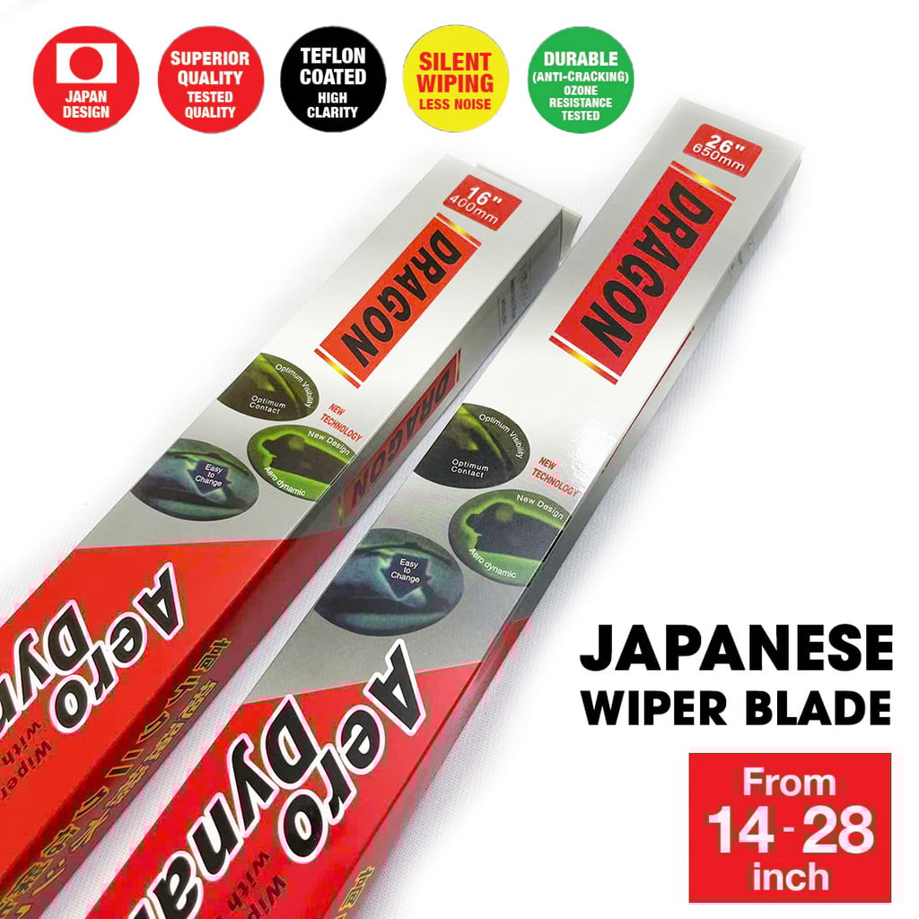 Gạt Mưa Ô Tô Silicone hàng xuất Nhật Bản hiệu Dragon đỏ công nghệ mới gạt siêu sạch mút kính